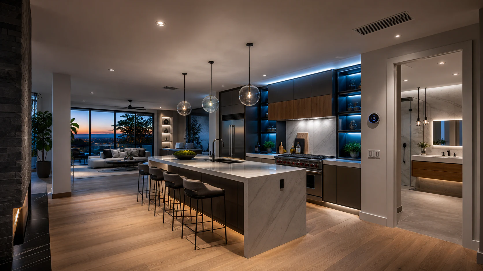 Modern kitchen and living remodel